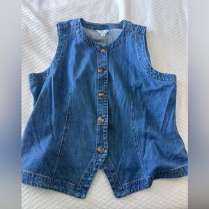 Time and Tru Blue Denim Vest NWT XXL